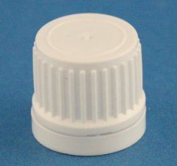 18mm DIN White Ribbed Tamper Evident Cap with EPE Liner